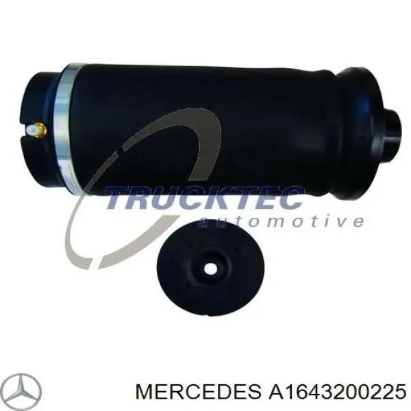 A1643200225 Mercedes muelle neumático, suspensión, eje trasero