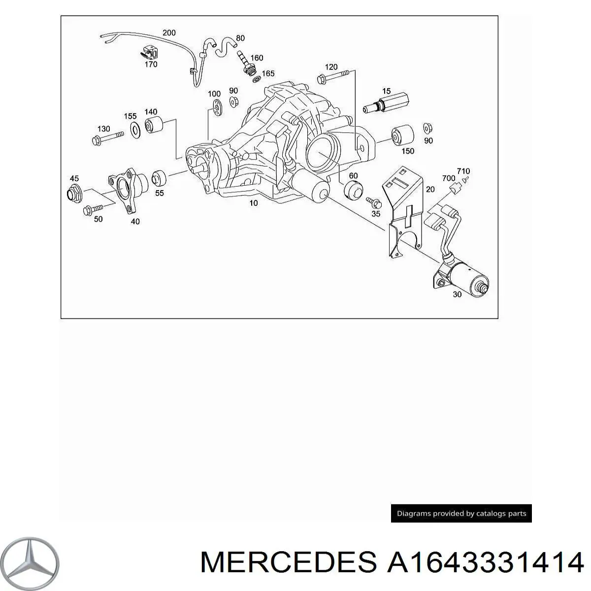 A1643331414 Mercedes silentblock, soporte de diferencial, eje trasero, delantero