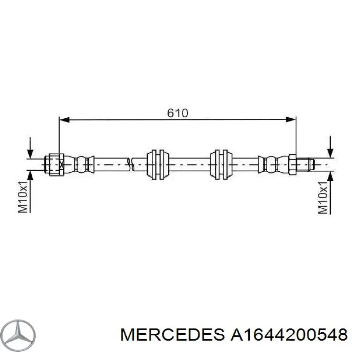 A1644200548 Mercedes latiguillo de freno trasero