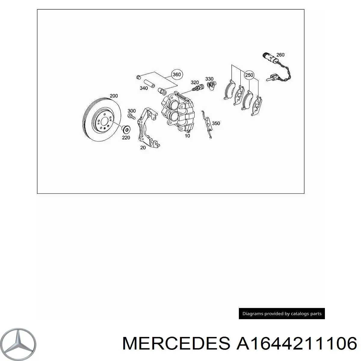Soporte de la pinza de freno delantera Mercedes A1644211106 precio, desde 353,02 EUR
