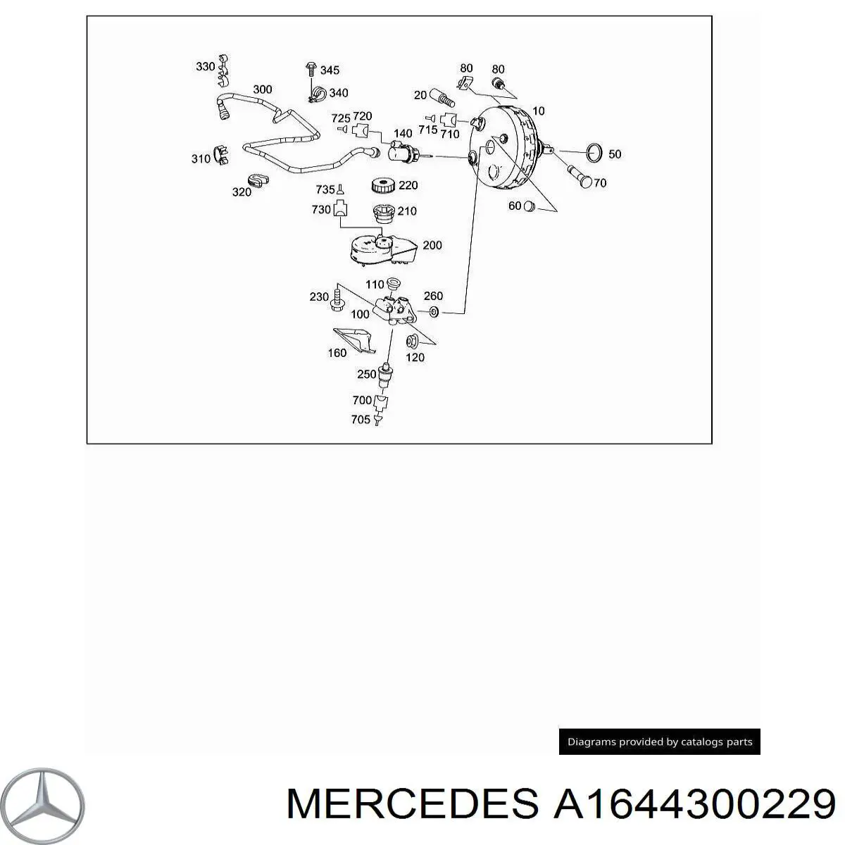 A1644300229 Mercedes Tubo de vacío del servofreno