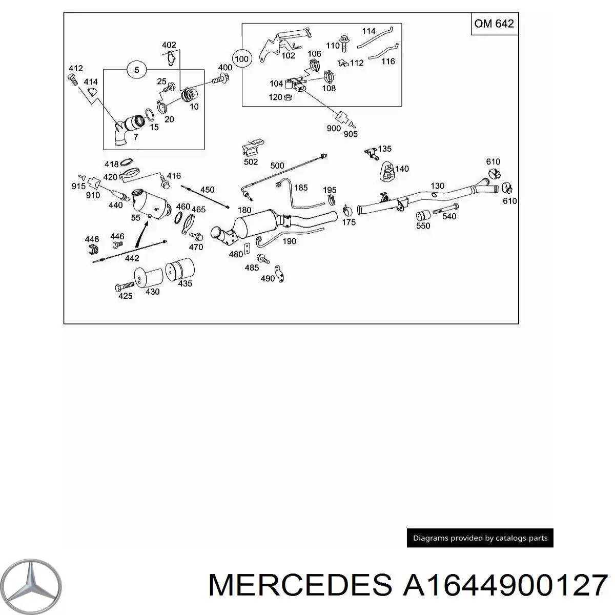Comprar A1644900127 Mercedes Cola de escape