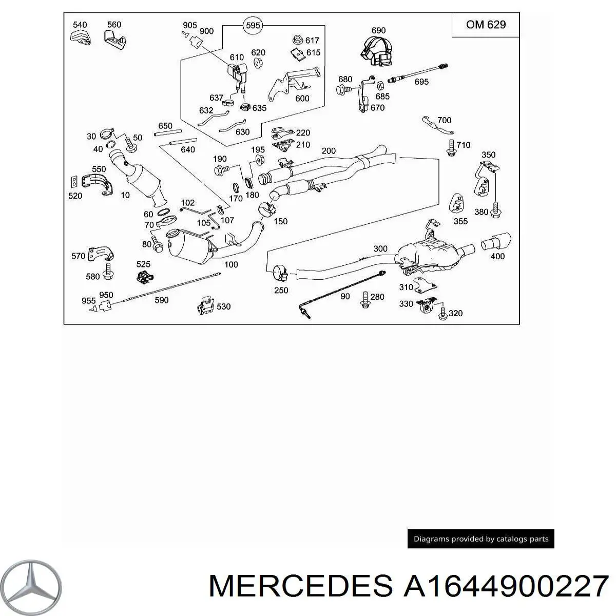 Cola de escape Mercedes A1644900227 precio, desde  