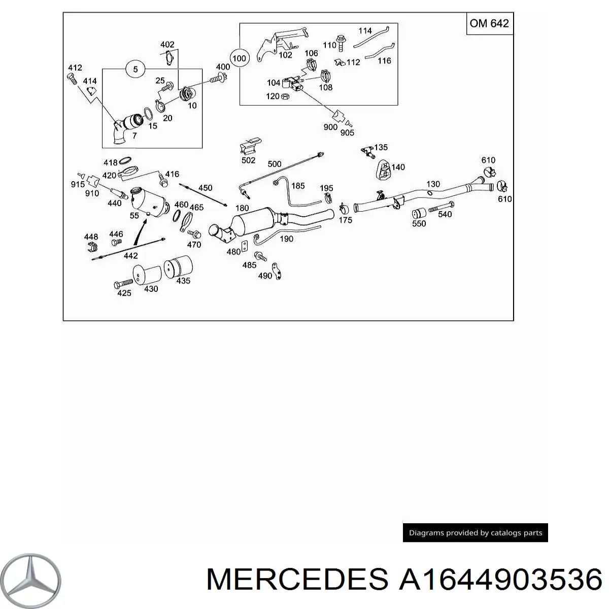 A1644903536 Mercedes Catalizador de gasolina y diésel