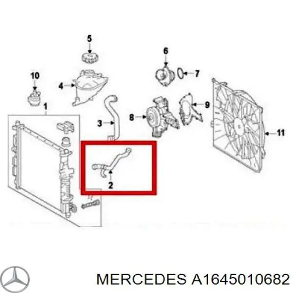 Manguera de radiador arriba para Mercedes GL (X164)
