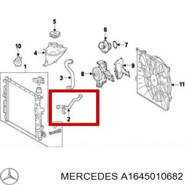 Manguera superior del radiador Mercedes A1645010682 precio, desde 34,42 EUR