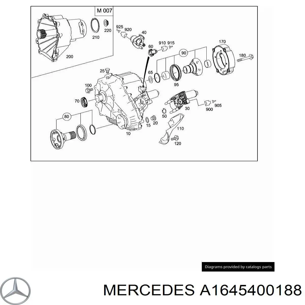 A1645400188 Mercedes motor de control de la caja de transferencia