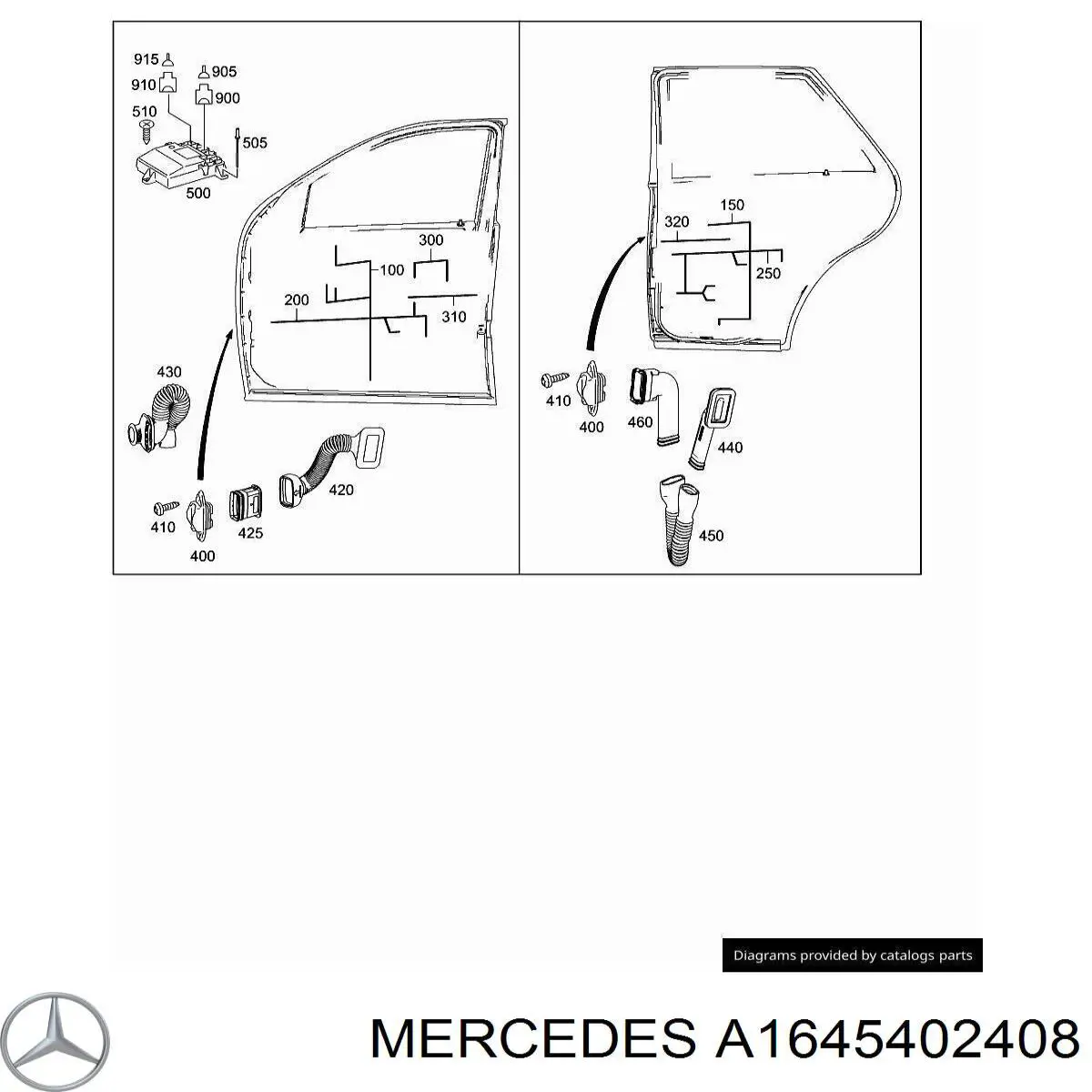 A1645402408 Mercedes Mazo de cables de la puerta trasera