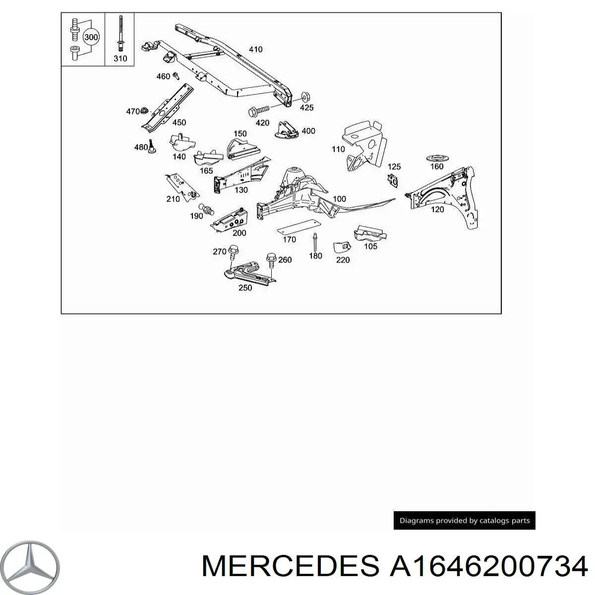 Arco de rueda, panel lateral, izquierdo para Mercedes ML/GLE (W164)