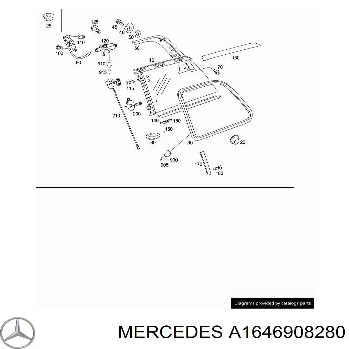 Moldura de luneta trasera derecha para Mercedes GL (X164)