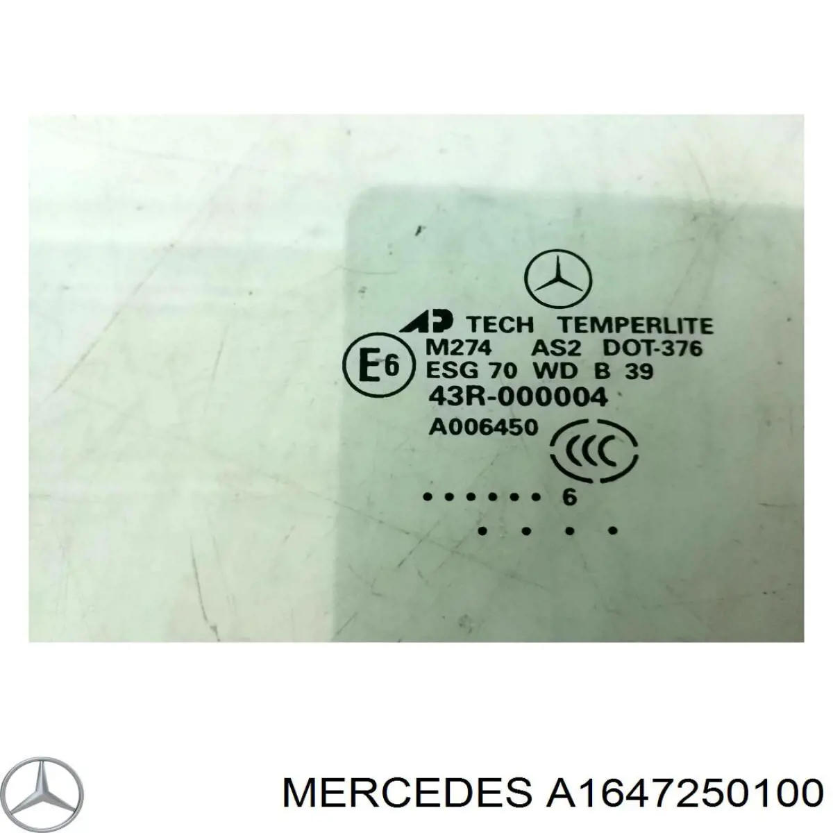 Luna de puerta delantera izquierda MERCEDES A1647250100