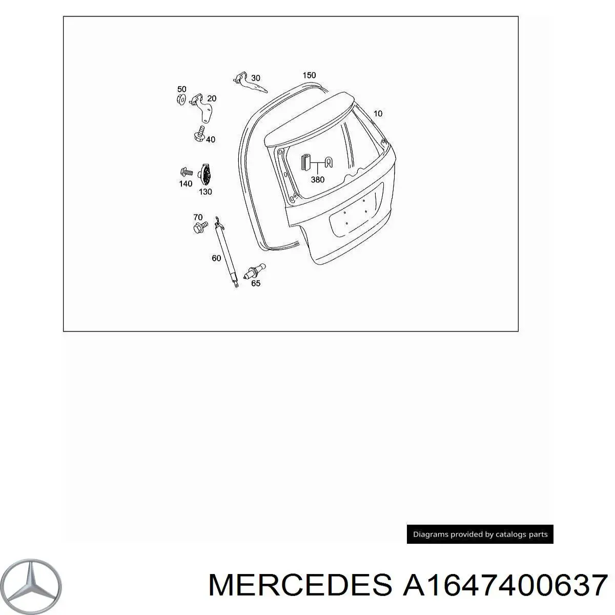 A1647400637 Mercedes Bisagra de la tapa del maletero