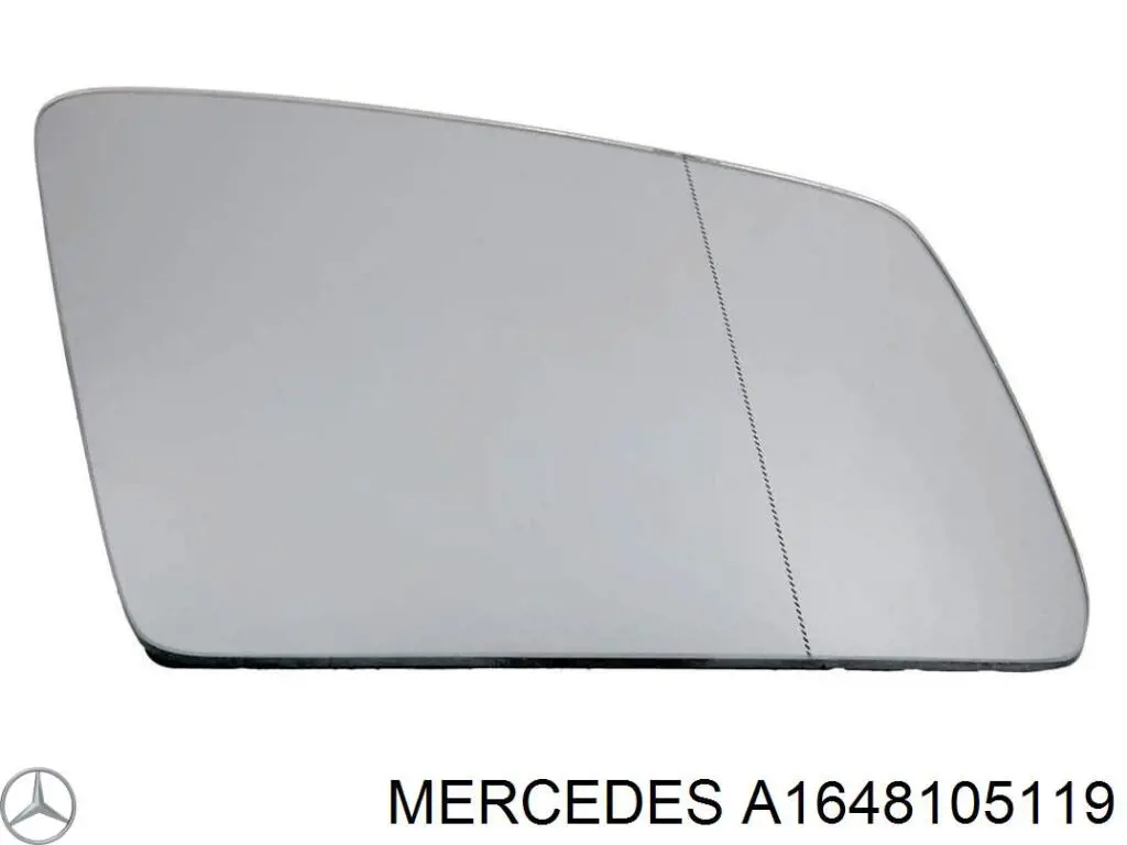 A164810511964 Mercedes cristal de espejo retrovisor exterior izquierdo