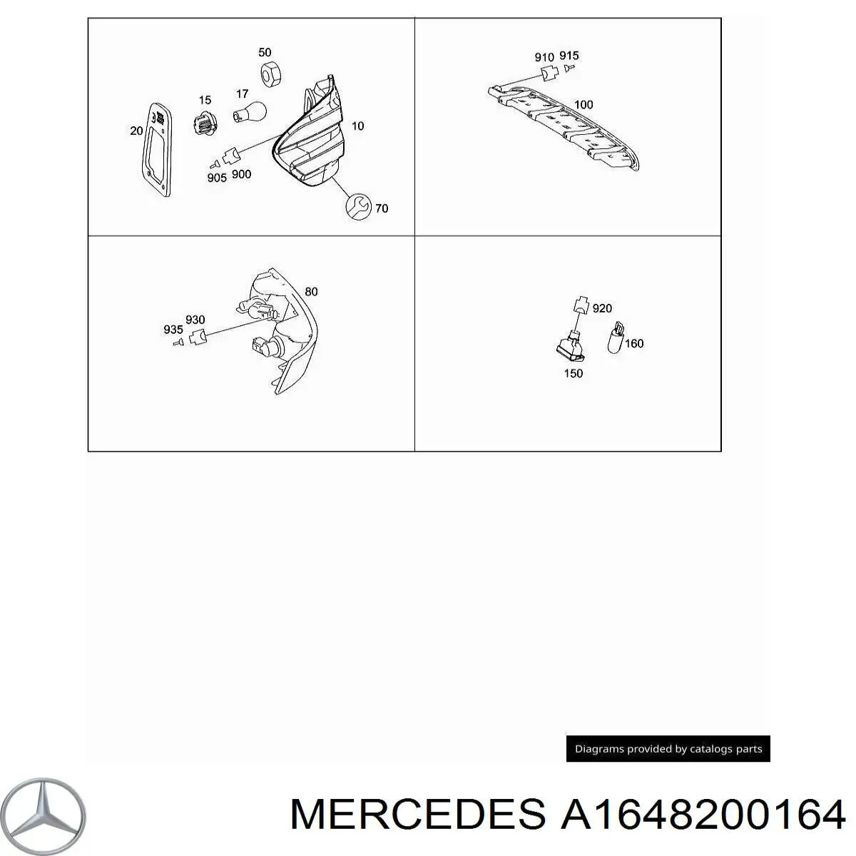 A1648200164 Mercedes Piloto trasero izquierdo
