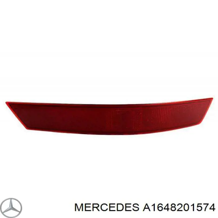 A1648201574 Mercedes reflector, parachoques trasero, derecho