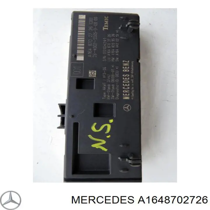 A1648702726 Mercedes unidad de control para abrir el maletero