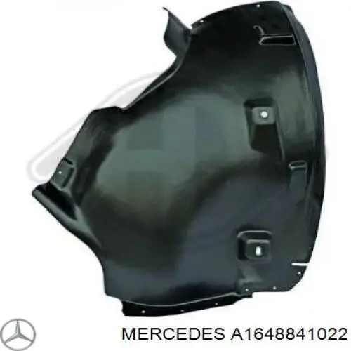 A1648841022 Mercedes guardabarros interior, aleta delantera, derecho trasero