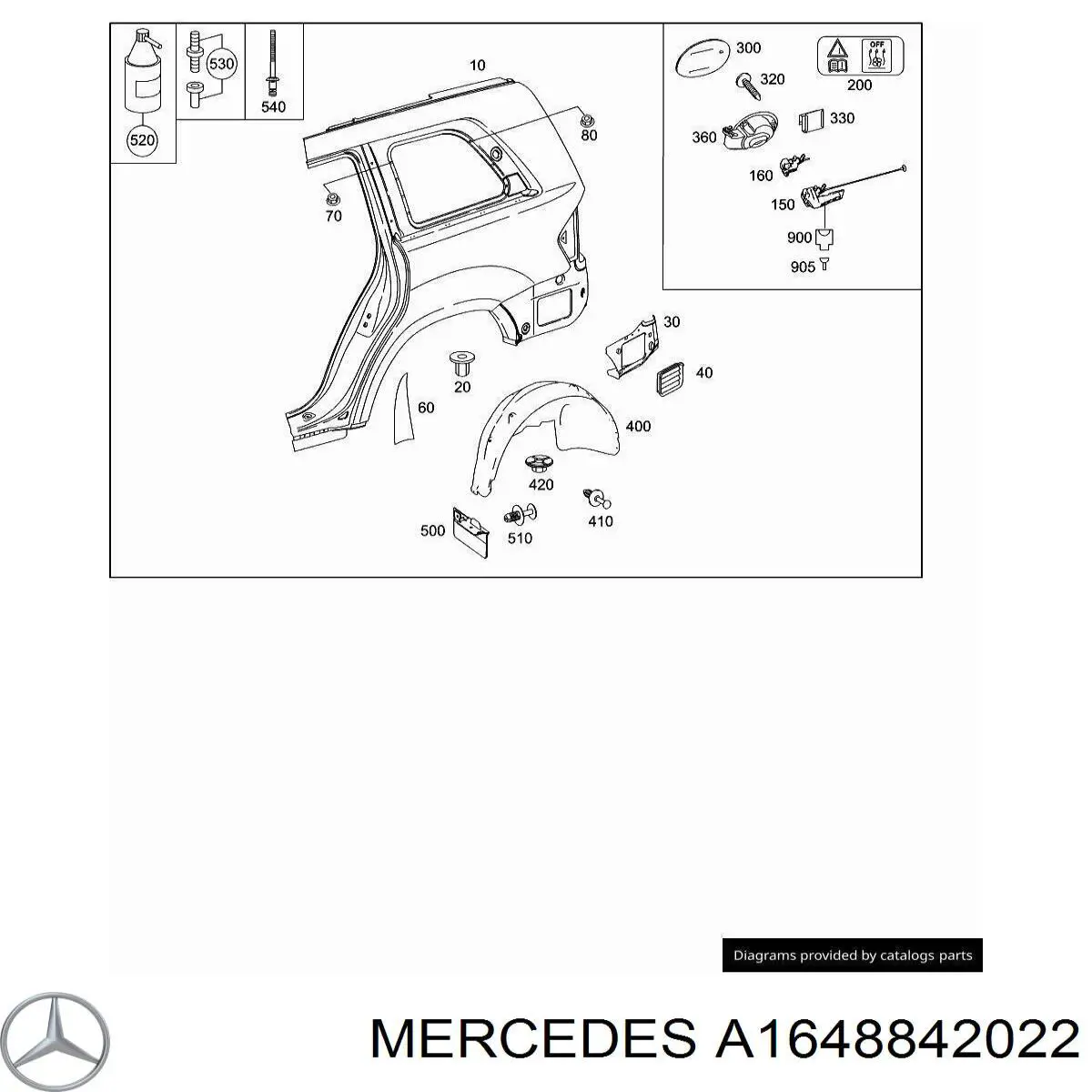 Tapa exterior del depósito de gasolina Mercedes A1648842022 precio, desde 36,42 EUR