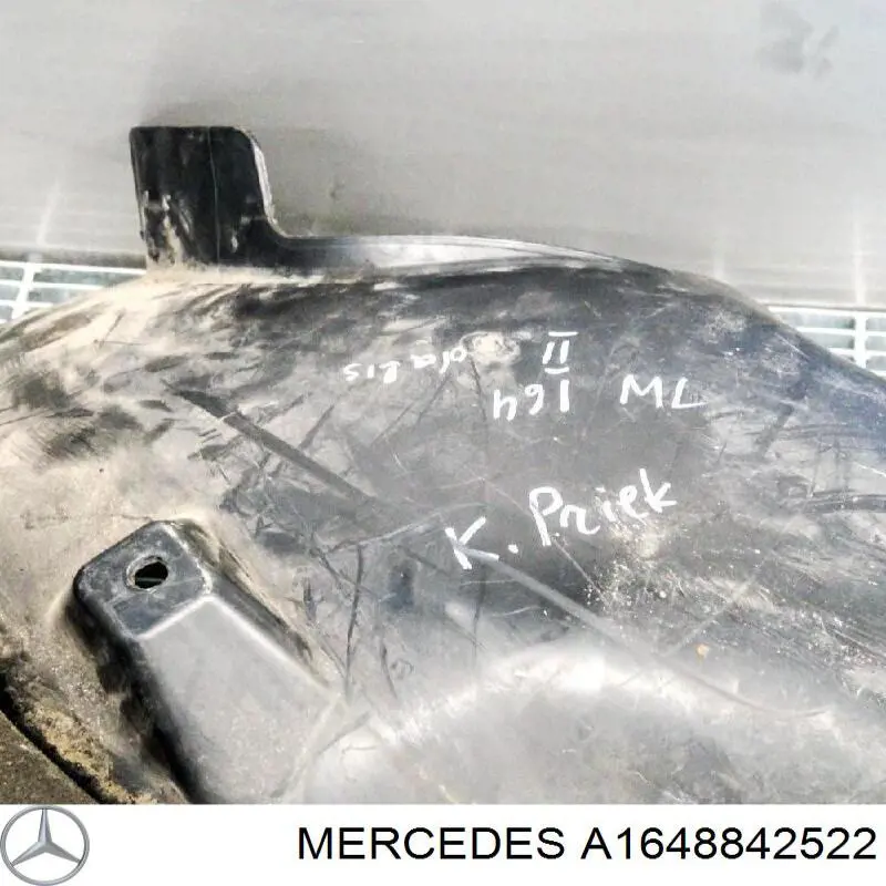 A1648842522 Mercedes guardabarros interior, aleta delantera, izquierdo trasero