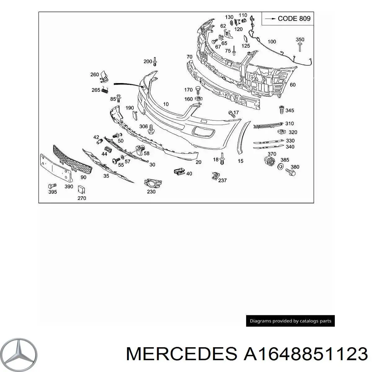 1648851123 Mercedes rejilla de antinieblas, parachoques delantero