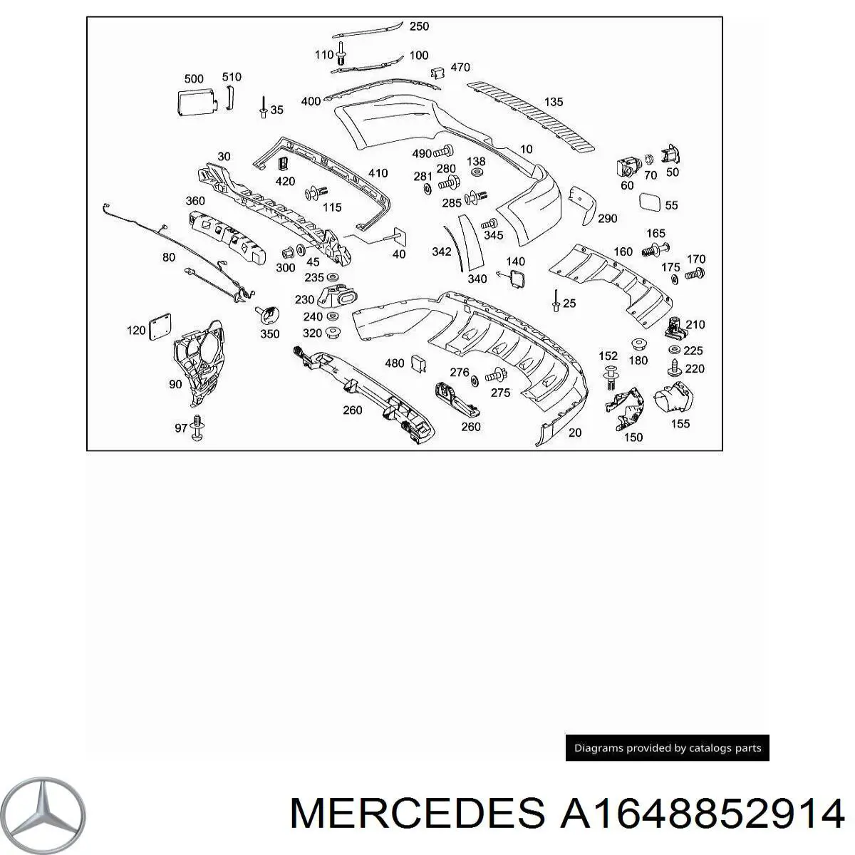 Comprar A1648852914 Mercedes Soporte de parachoques trasero izquierdo