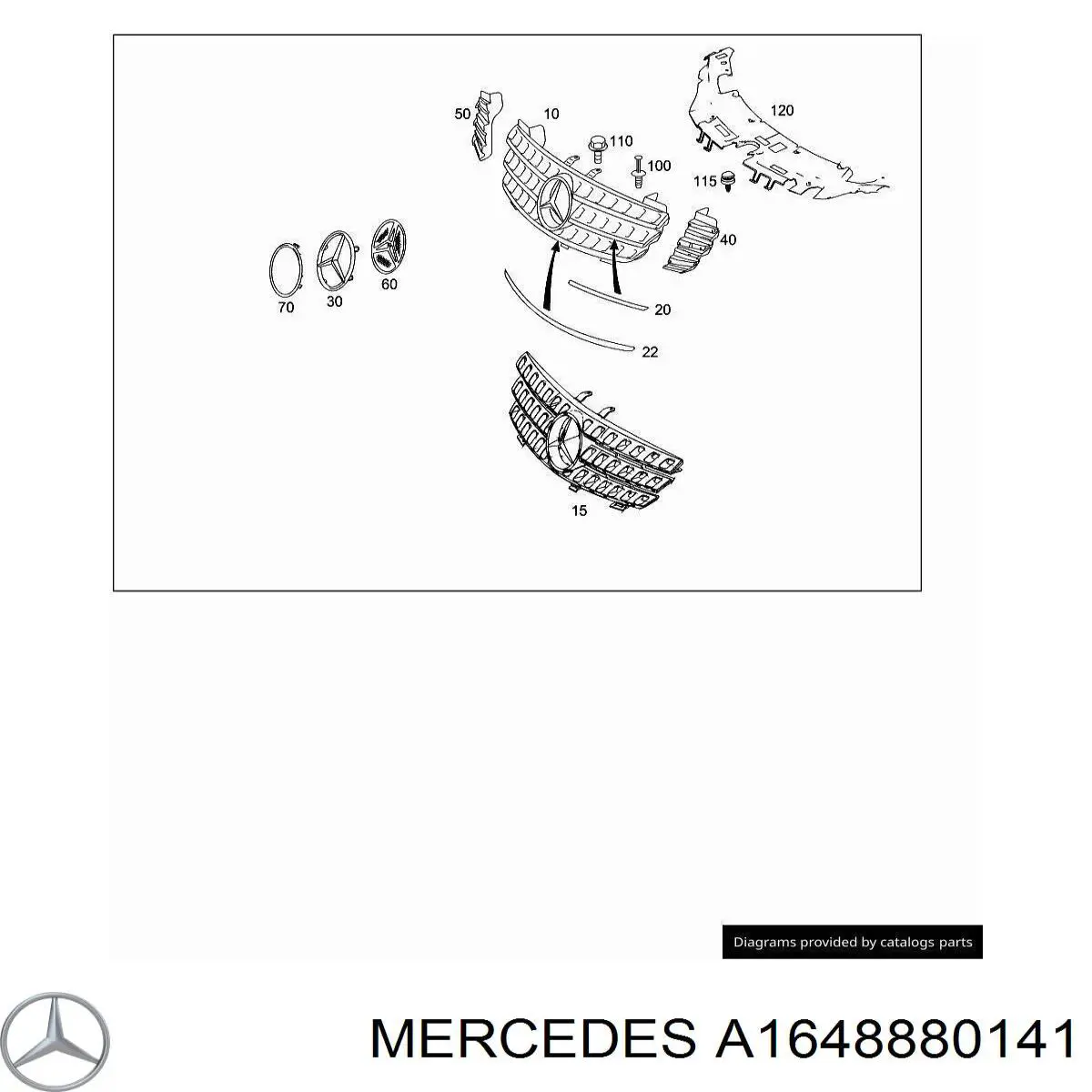 Panal de radiador izquierda para Mercedes ML/GLE (W164)