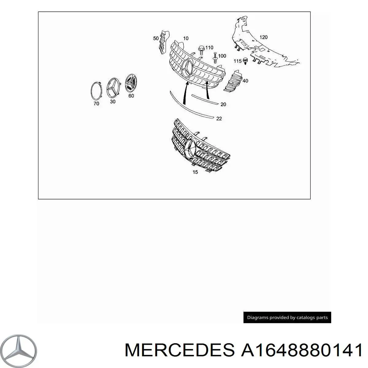 A1648880141 Mercedes panal de radiador izquierda