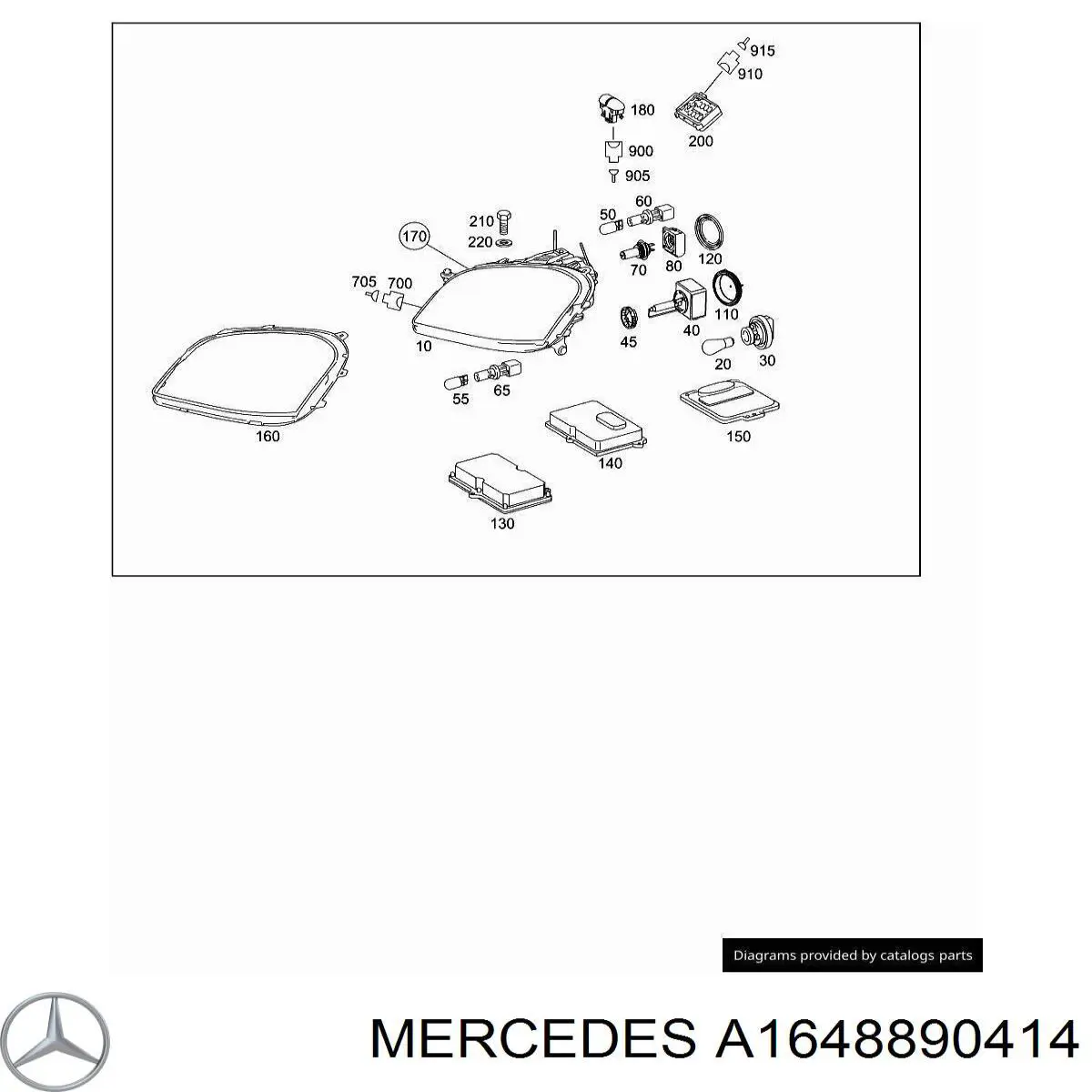 A1648890414 Mercedes soporte, faro antiniebla derecho