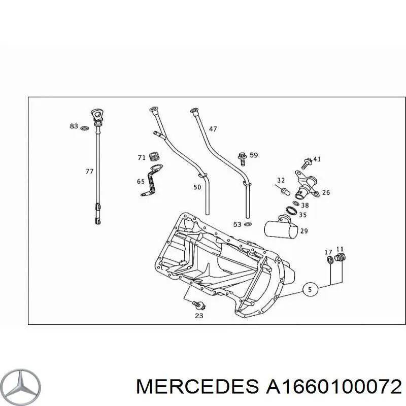 A1660100072 Mercedes varilla de nivel de aceite