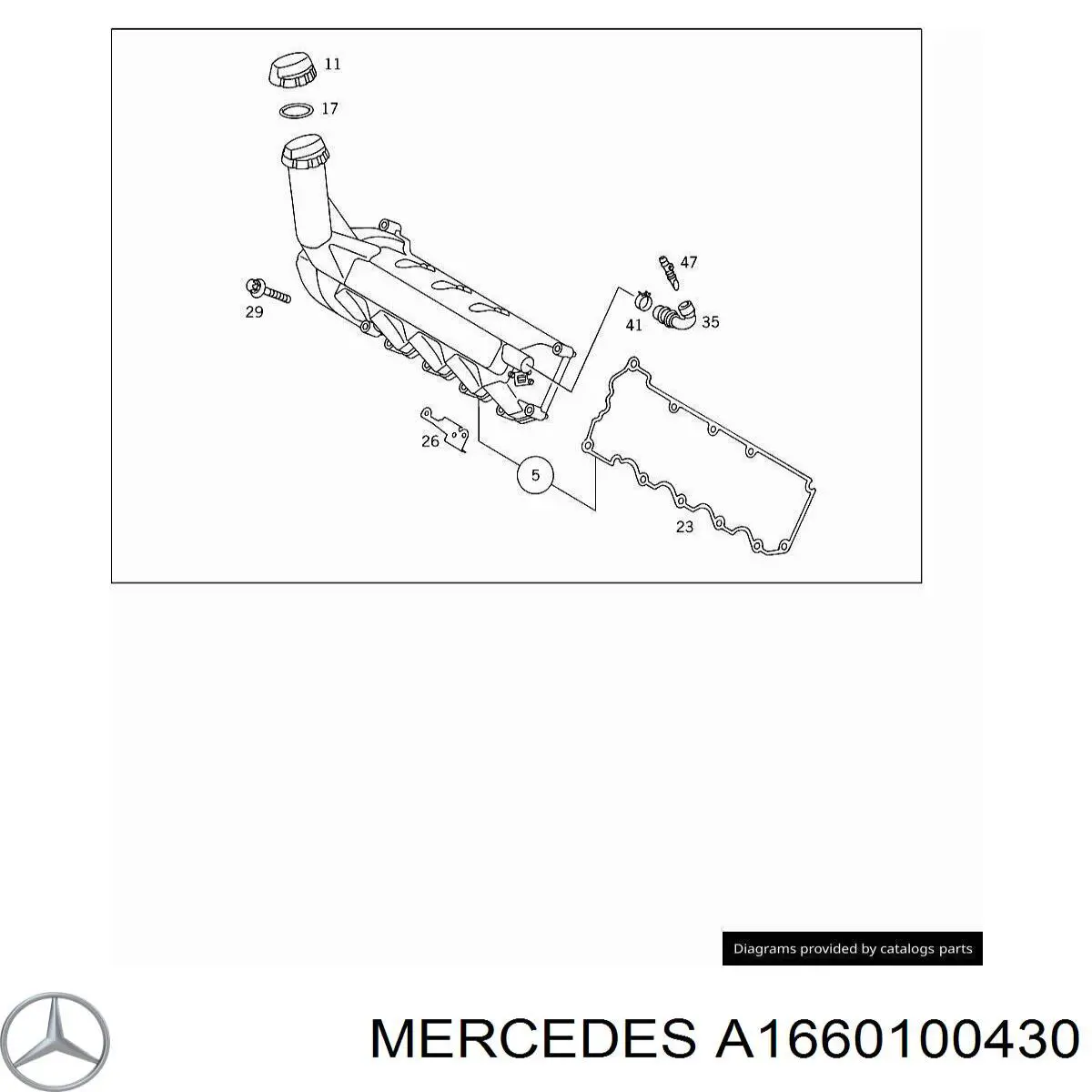 1660100230 Mercedes tapa de culata
