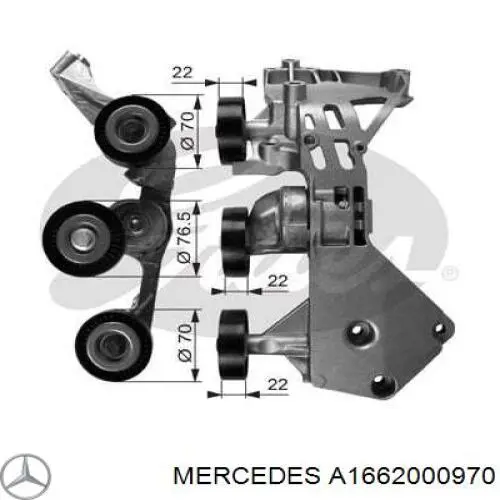 A1662000970 Mercedes tensor de correa, correa poli v