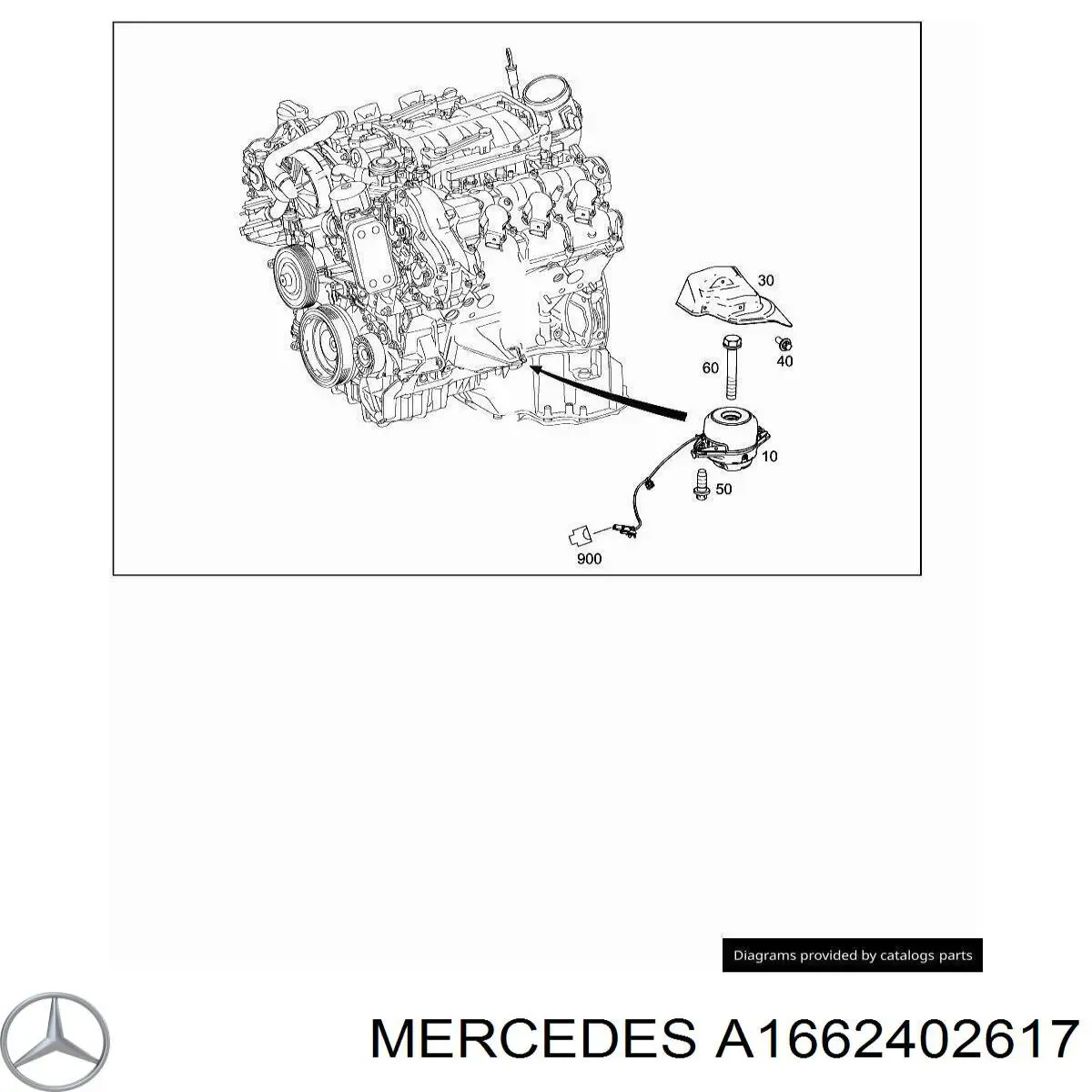 A1662402617 Mercedes soporte motor izquierdo