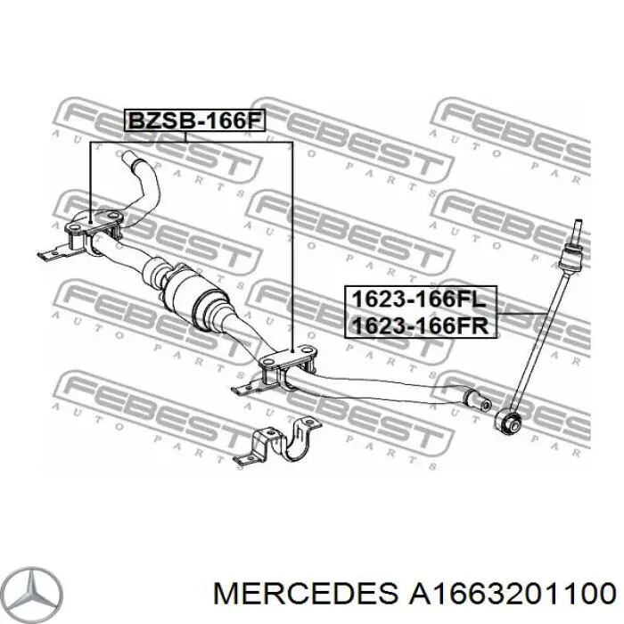 A1663201100 Mercedes barra estabilizadora delantera izquierda