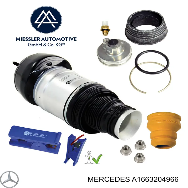 A1663204966 Mercedes amortiguador delantero izquierdo