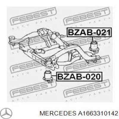 Bloqueo Silencioso (Almohada) De La Viga Delantera (Bastidor Auxiliar) A1663310142 Mercedes