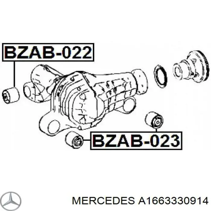 Silentblock del soporte del diferencial delantero Mercedes A1663330914 precio, desde 31,34 EUR