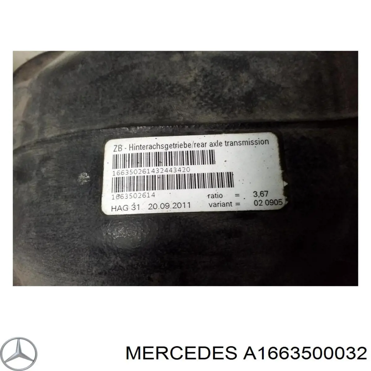 Comprar A1663500032 Mercedes Puente trasero