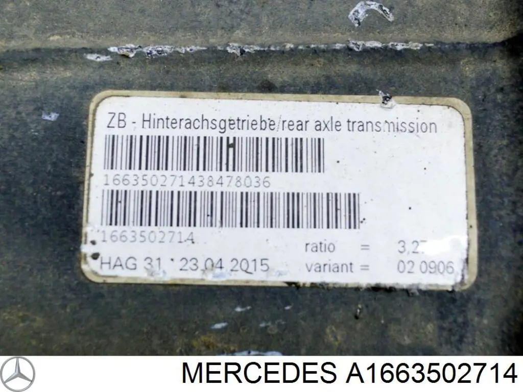 Eje trasero completo A1663502714 Mercedes