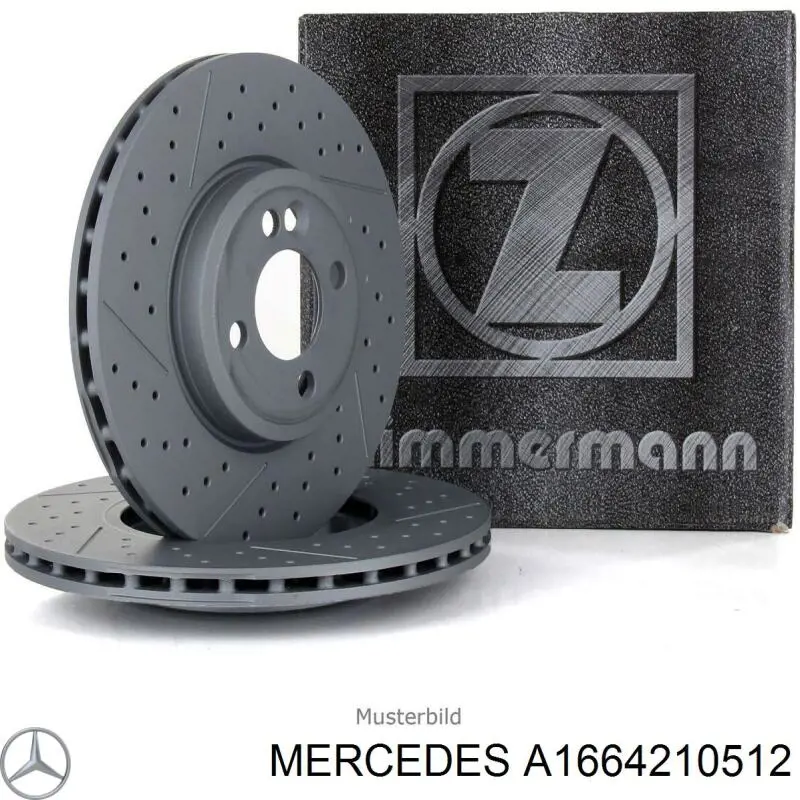 Disco de freno delantero Mercedes A1664210512