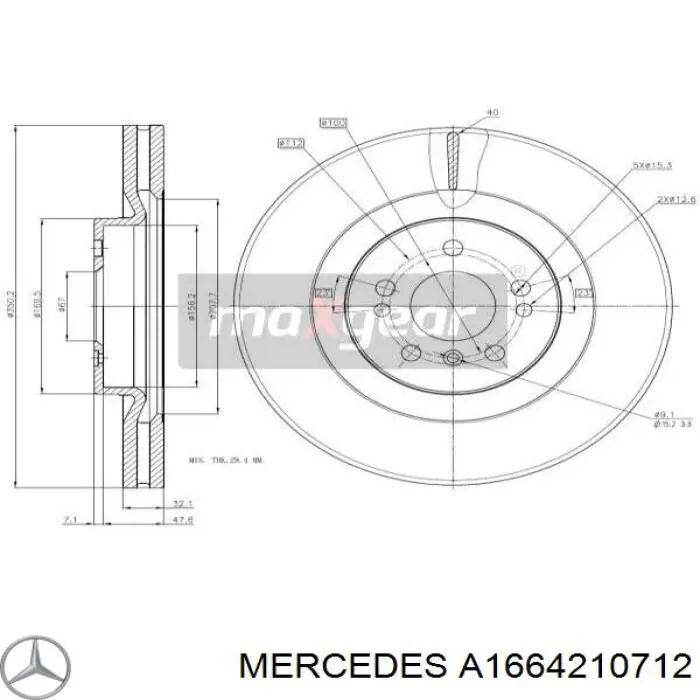 Frenos delanteros Mercedes A1664210712 precio, desde 93,74 EUR