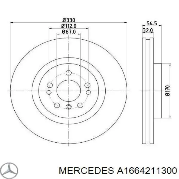 Comprar A1664211300 Mercedes Freno de disco delantero