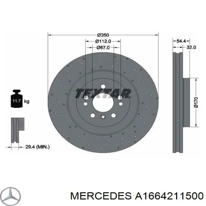 Frenos delanteros Mercedes A1664211500 precio, desde 126,10 EUR