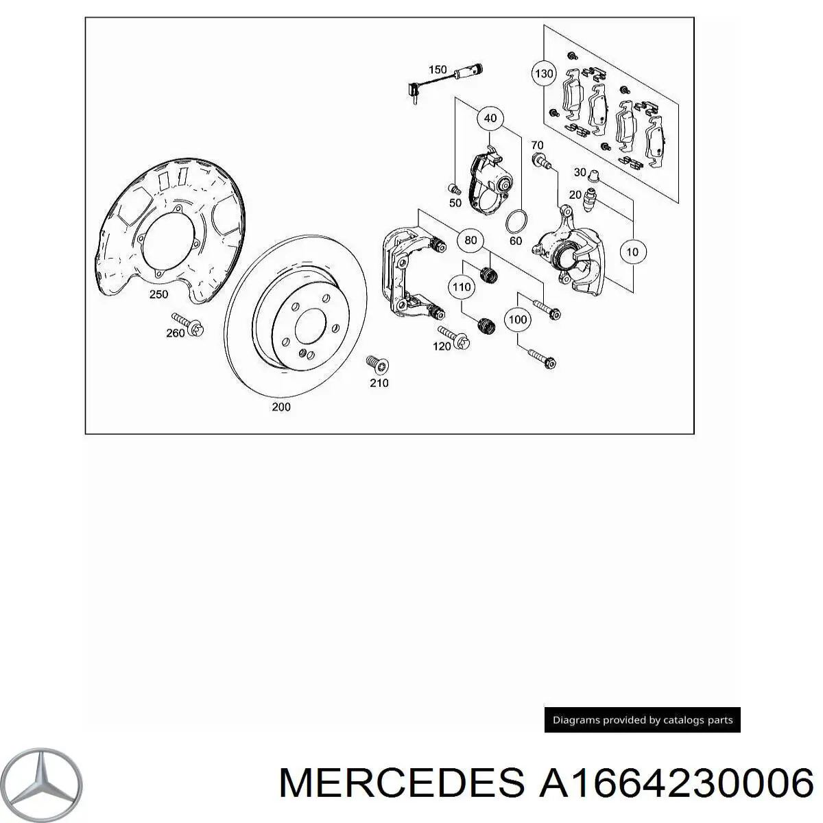Soporte de la pinza de freno trasera Mercedes A1664230006 precio, desde 437,43 EUR