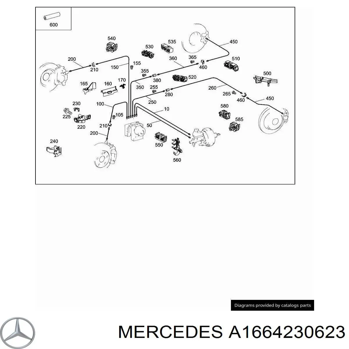 A1664230623 Mercedes Abrazadera de tubo de freno