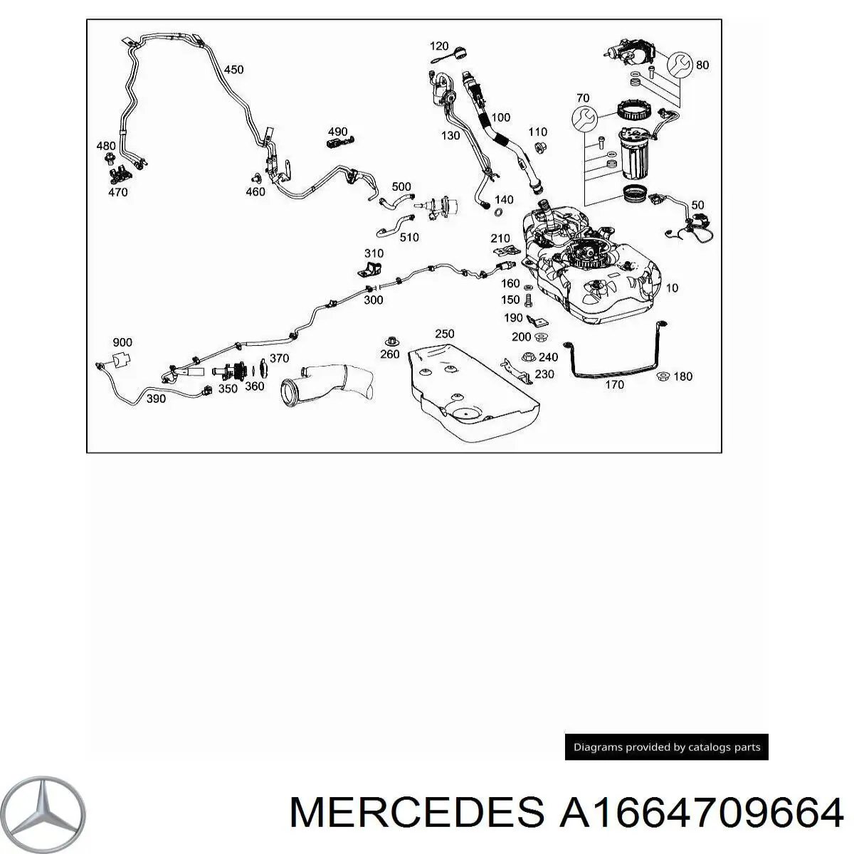 Tubería de suministro de anuncios azul para Mercedes ML/GLE (W166)