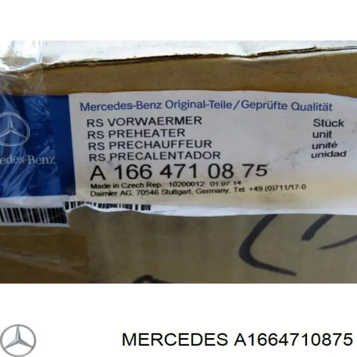 Calentador de combustible Mercedes A1664710875 precio, desde 643,92 EUR