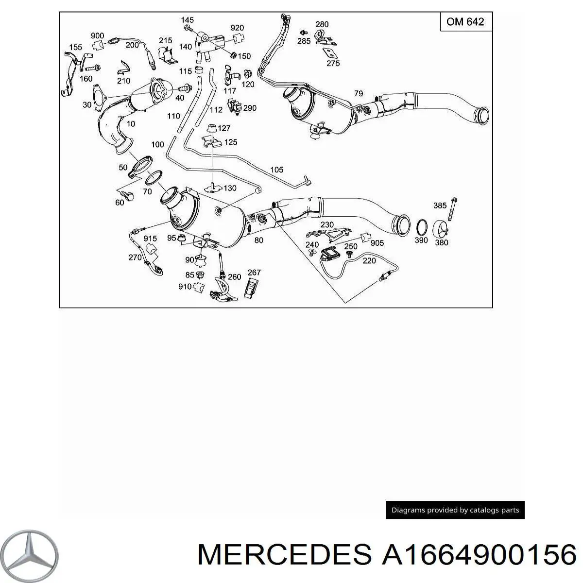 Silenciador central Mercedes A1664900156 precio, desde 585,16 EUR