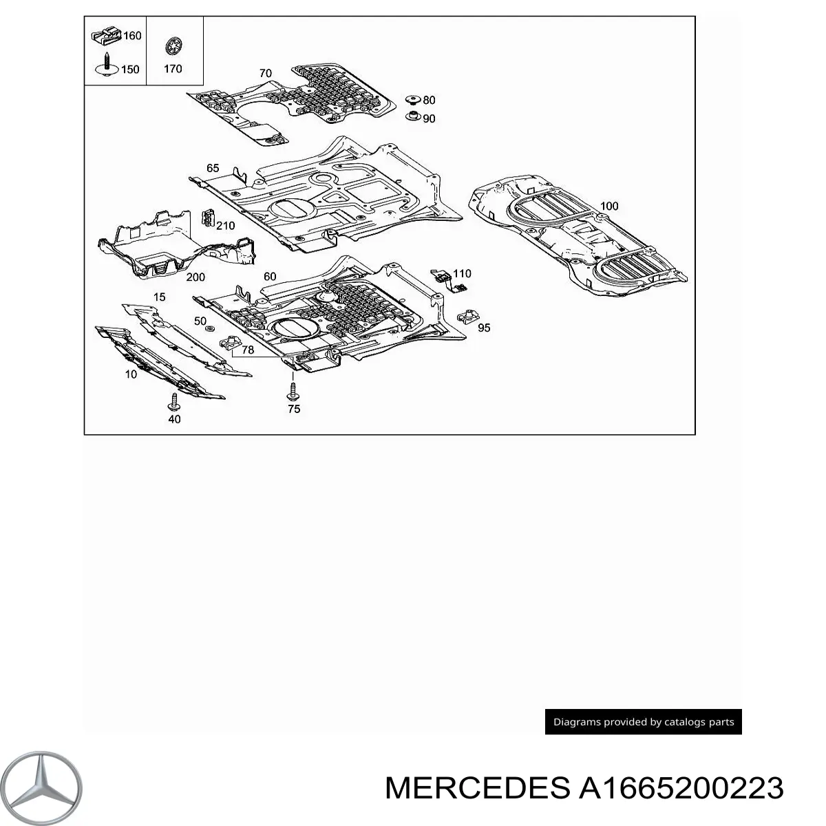Comprar A1665200223 Mercedes Protector de bajos trasero
