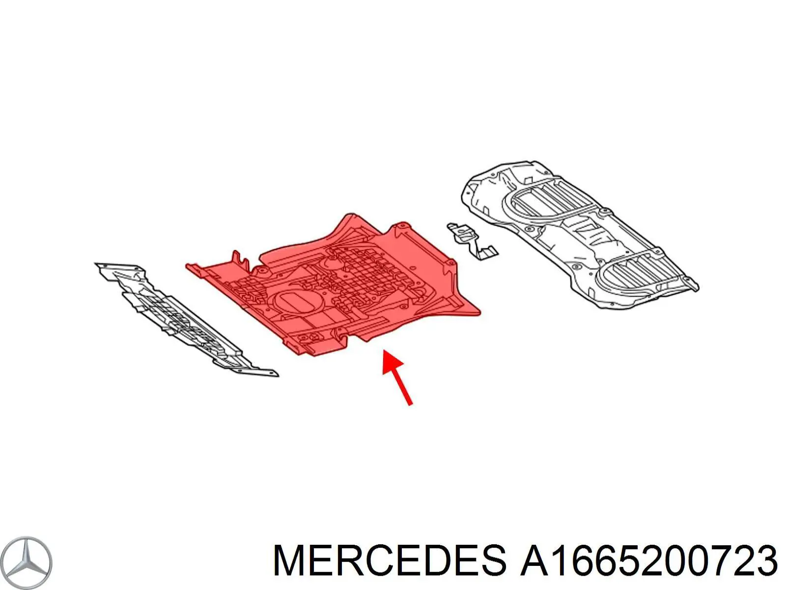 A1665200723 Mercedes protección motor / empotramiento
