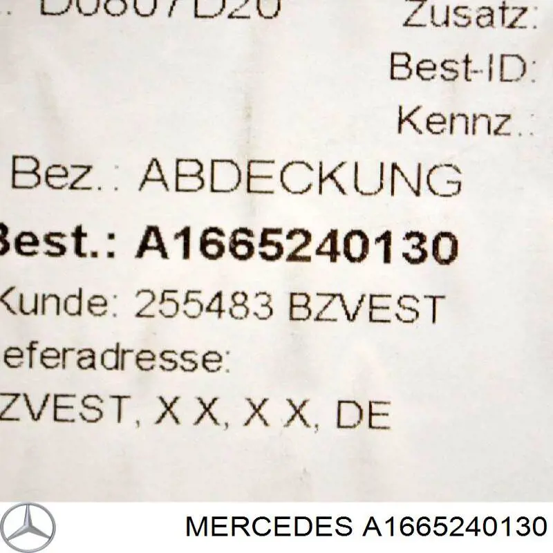 Comprar A1665240130 Mercedes Protección delantera del motor
